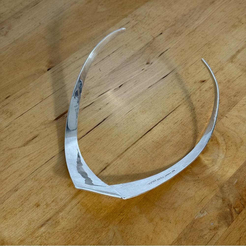 Vintage TAXCO 950 Mexico TO-96 ALICIA Sterling Silver Modernist Cuff Necklace - Picture 9 of 16